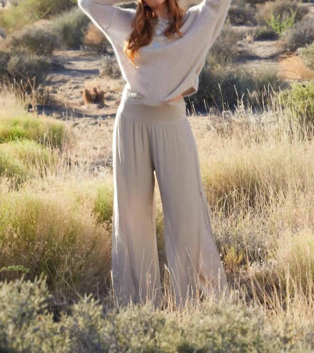 NEW SCANDAL ITALY free wide leg pants in taupe